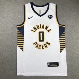 Camiseta Tyrese Haliburton #0 Indiana Pacers Blanco