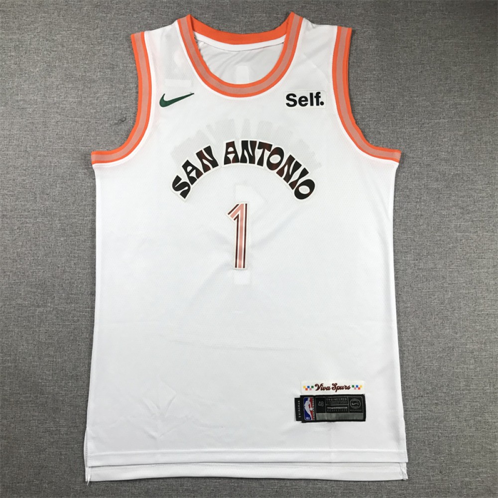Camiseta Victor Wembanyama #1 San Antonio Spurs 2024 City Edition Blanco Camiseta Victor Wembanyama #1 San Antonio Spurs 2024 City Edition Blanco