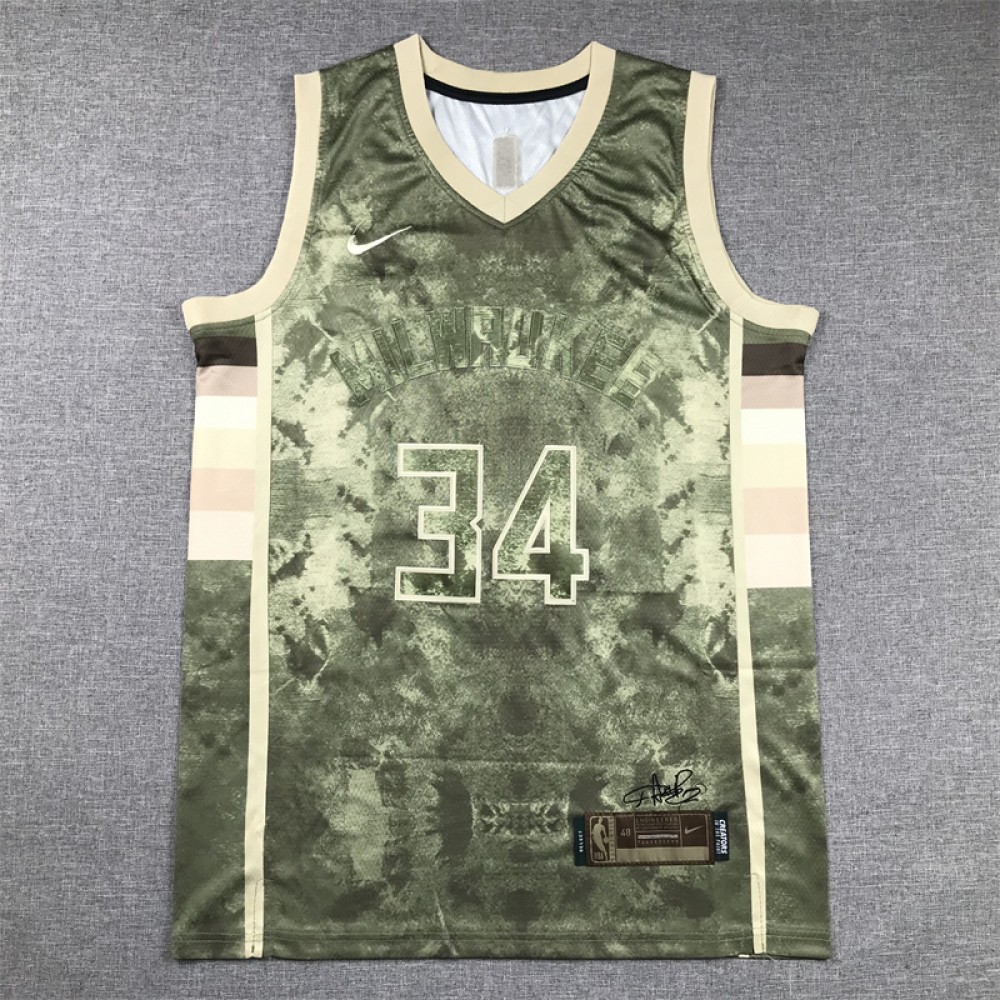 Camiseta Wesley Matthews #23 Milwaukee Bucks Edición Seleccionada Verde Militar Camiseta Wesley Matthews #23 Milwaukee Bucks Edición Seleccionada Verde Militar