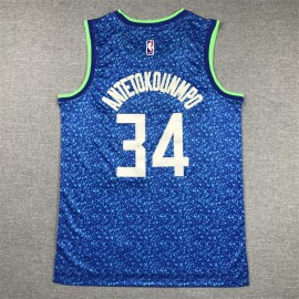 Camiseta Antetokounmpo #34 Milwaukee Bucks 2024 City Edition Azul Camiseta Antetokounmpo #34 Milwaukee Bucks 2024 City Edition Azul