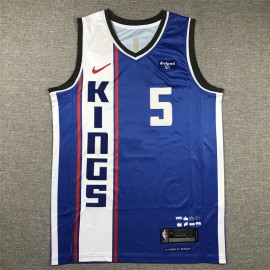Camiseta De'Aaron Fox #5 Sacramento Kings 2024 City Edition Azul