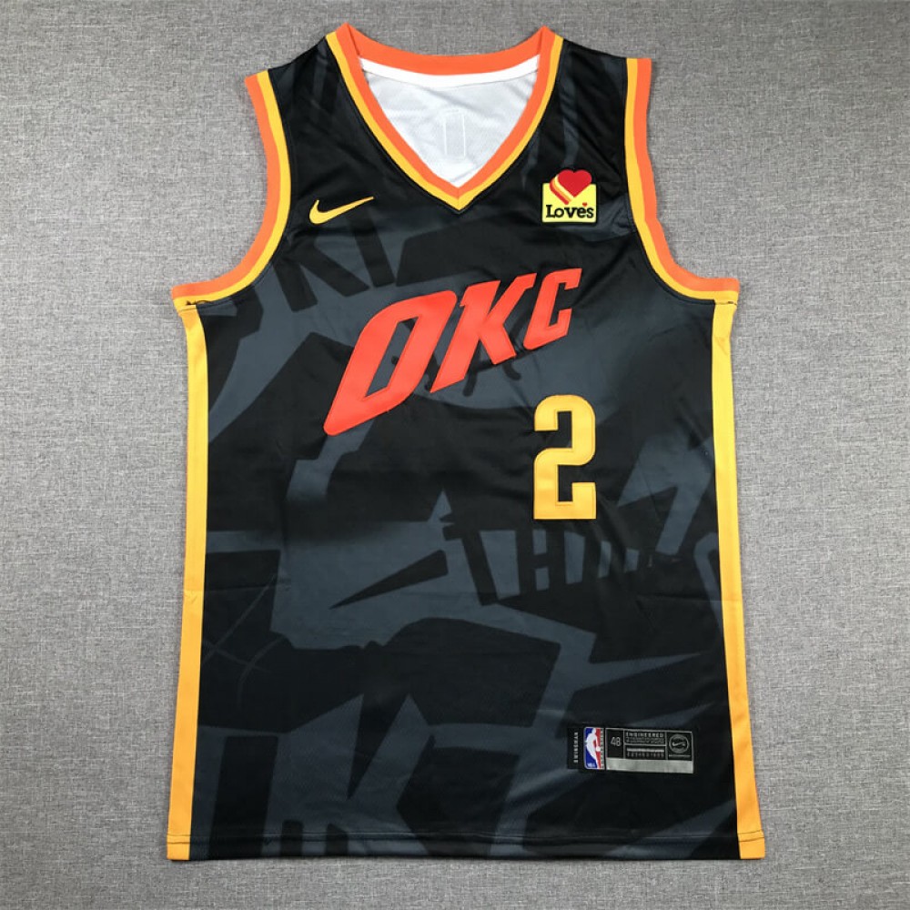 Camiseta Shai Gilgeous-Alexander #2 Oklahoma City Thunder 2024 City Edition Negro