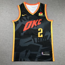 Camiseta Shai Gilgeous-Alexander #2 Oklahoma City Thunder 2024 City Edition Negro