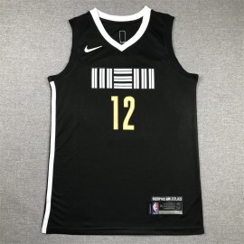 Camiseta Ja Morant #12 Memphis Grizzlies 2024 Negro City Edition