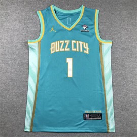 Camiseta LaMelo Ball #1 Charlotte Hornets 2024 Verde City Edition