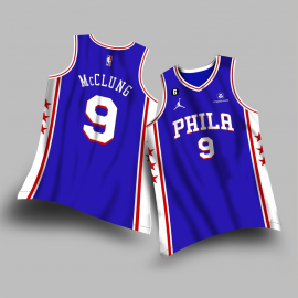 Camiseta Mac McCLUNG #9 Philadelphia 76ers 2023 Azul Statement Edition