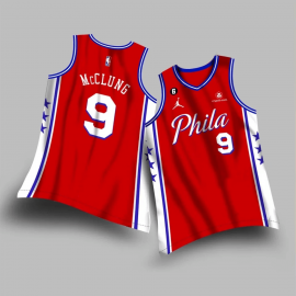 Camiseta Mac McCLUNG #9 Philadelphia 76ers 2023 Rojo/Blanco Statement Edition
