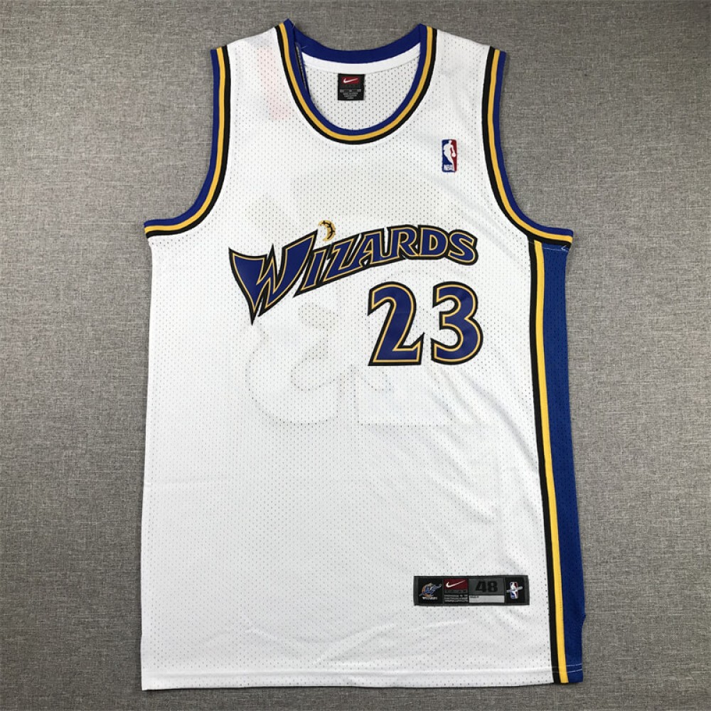 Camiseta Michael Jordan #23 Washington Wizards 2023 Classic Edition Blanco/Amarillo Camiseta Michael Jordan #23 Washington Wizards 2023 Classic Edition Blanco/Amarillo