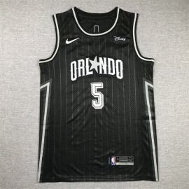 Camiseta Paolo Banchero #5 Orlando Magic 2024 Negro City Edition
