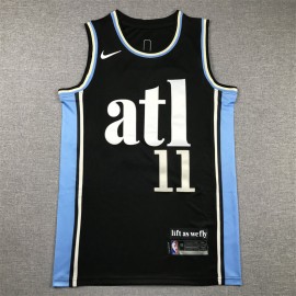 Camiseta Trae Young #11 Atlanta Hawks 2024 Negro City Edition