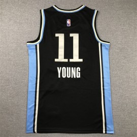 Camiseta Trae Young #11 Atlanta Hawks 2024 Negro City Edition Camiseta Trae Young #11 Atlanta Hawks 2024 Negro City Edition