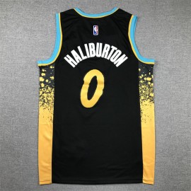 Camiseta Tyrese Haliburton #0 Indiana Pacers 2024 Negro City Edition 