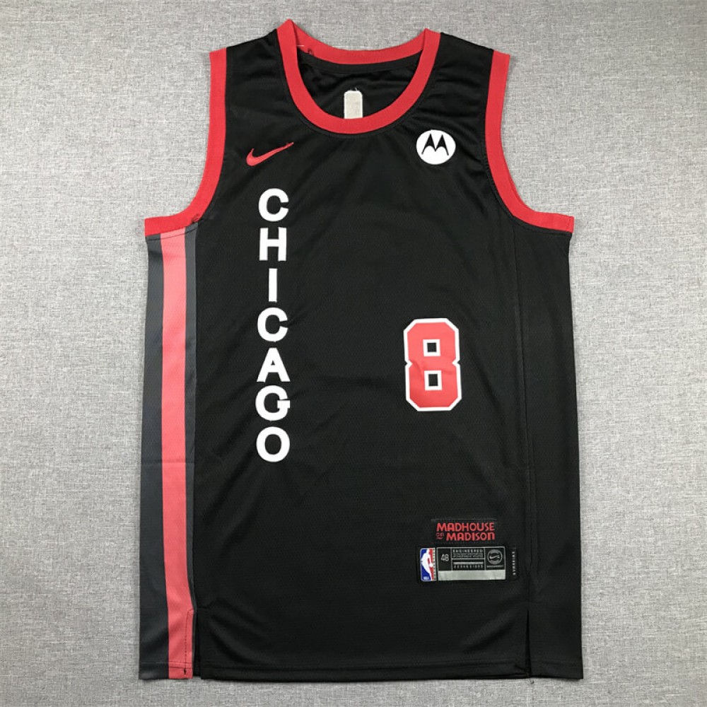 Camiseta Zach LaVine #8 Chicago Bulls 2024 Negro City Edition Camiseta Zach LaVine #8 Chicago Bulls 2024 Negro City Edition