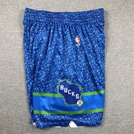 Pantalon Corto Milwaukee Bucks 2024 City Edition Azul Pantalon Corto Milwaukee Bucks 2024 City Edition Azul