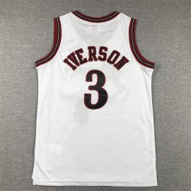 Camiseta Allen Iverson #3 Philadelphia 76ers 1998 Blanco Niño Camiseta Allen Iverson #3 Philadelphia 76ers 1998 Blanco Niño