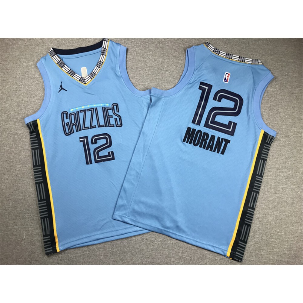 Camiseta Ja Morant #12 Memphis Grizzlies 2023 Azul Claro Niño Camiseta Ja Morant #12 Memphis Grizzlies 2023 Azul Claro Niño