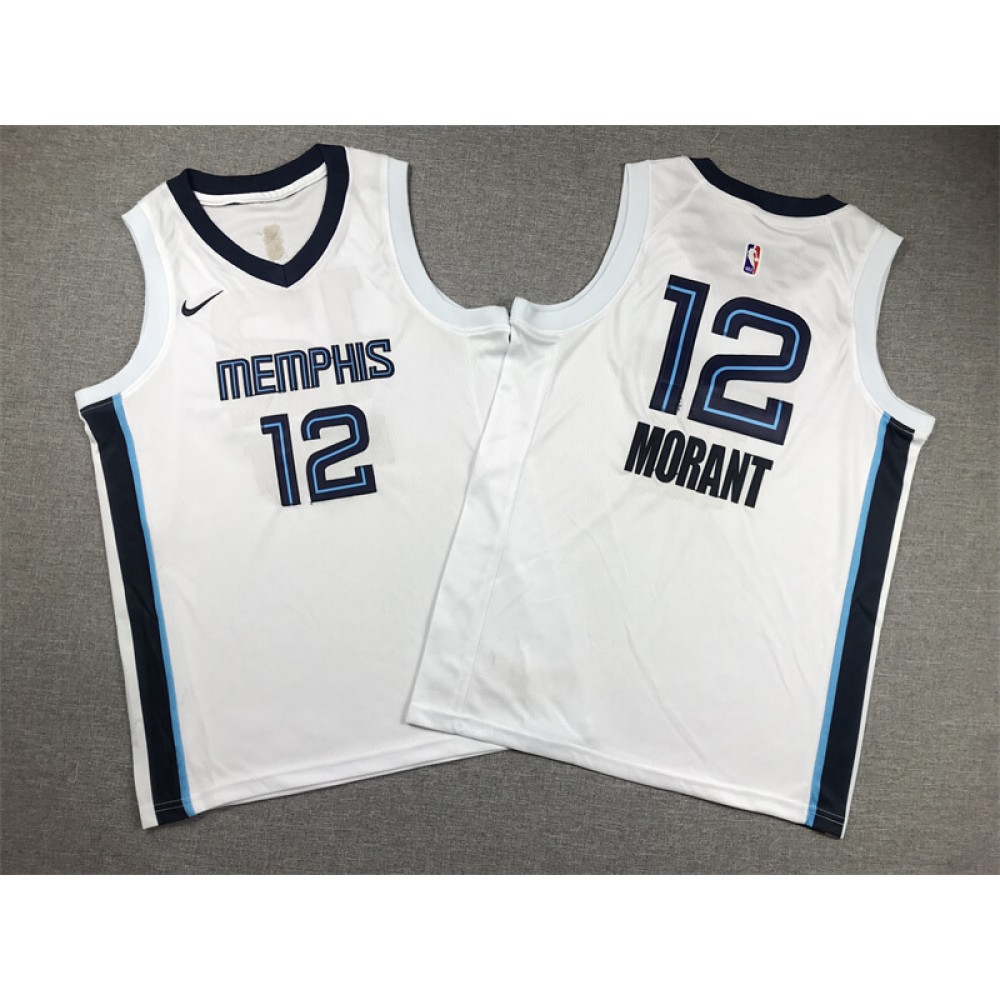 Camiseta Ja Morant #12 Memphis Grizzlies 2023 Blanco Niño Camiseta Ja Morant #12 Memphis Grizzlies 2023 Blanco Niño