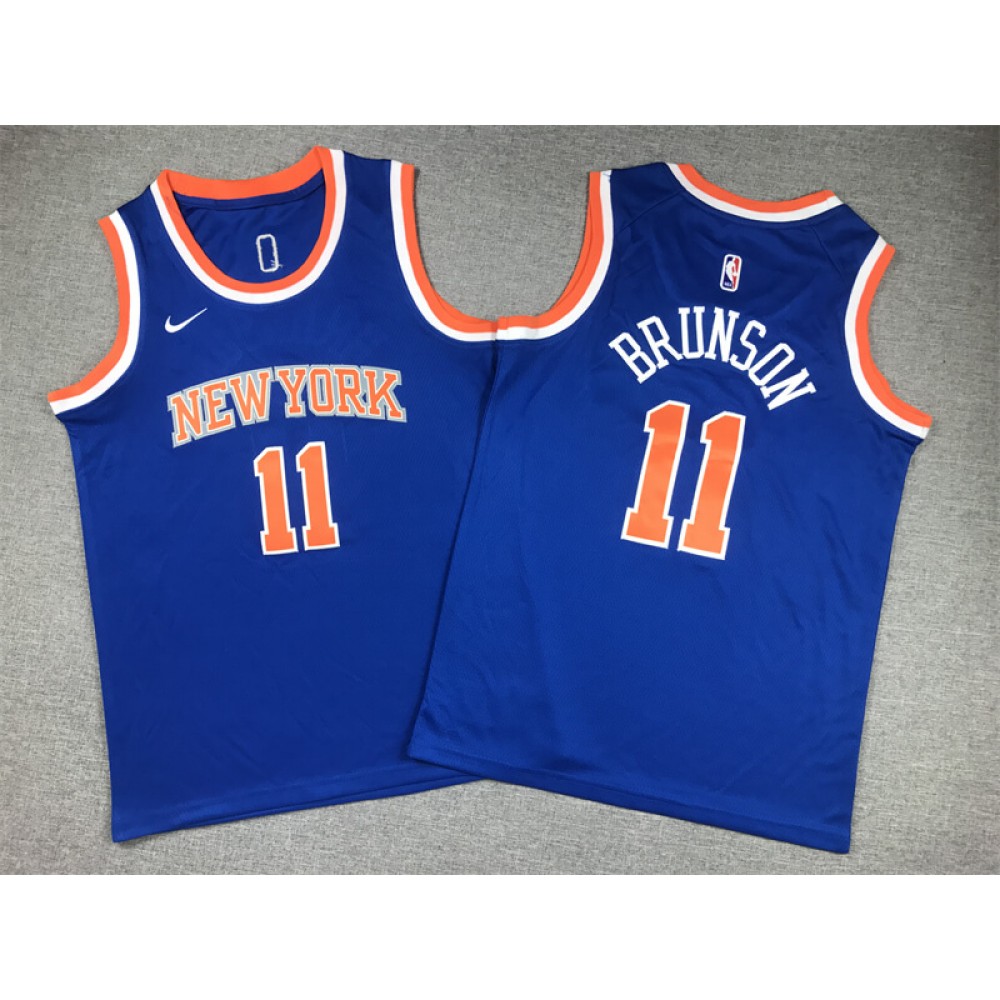 Camiseta Jalen Brunson #11 New York Knicks Azul Niño Camiseta Jalen Brunson #11 New York Knicks Azul Niño