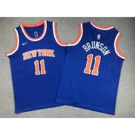 Camiseta Jalen Brunson #11 New York Knicks Azul Niño