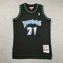 Camiseta Kevin Garnett #21 Minnesota Timberwolves 1997/98 Retro Negro Niño Camiseta Kevin Garnett #21 Minnesota Timberwolves 1997/98 Retro Negro Niño