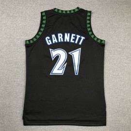 Camiseta Kevin Garnett #21 Minnesota Timberwolves 1997/98 Retro Negro Niño Camiseta Kevin Garnett #21 Minnesota Timberwolves 1997/98 Retro Negro Niño