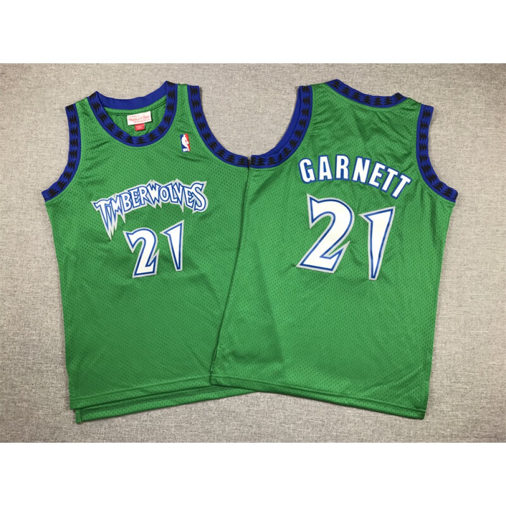 Camiseta Kevin Garnett #21 Minnesota Timberwolves 1997/98 Retro Verde Niño Camiseta Kevin Garnett #21 Minnesota Timberwolves 1997/98 Retro Verde Niño