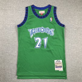 Camiseta Kevin Garnett #21 Minnesota Timberwolves 1997/98 Retro Verde Niño Camiseta Kevin Garnett #21 Minnesota Timberwolves 1997/98 Retro Verde Niño