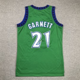Camiseta Kevin Garnett #21 Minnesota Timberwolves 1997/98 Retro Verde Niño Camiseta Kevin Garnett #21 Minnesota Timberwolves 1997/98 Retro Verde Niño