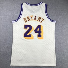 Camiseta Kobe Bryant #24 Los Angeles Lakers Blanco Crema Camiseta Kobe Bryant #24 Los Angeles Lakers Blanco Crema