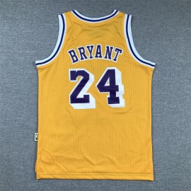 Camiseta Kobe Bryant #24 Los Angeles Lakers Trébol Logo Amarillo Niño