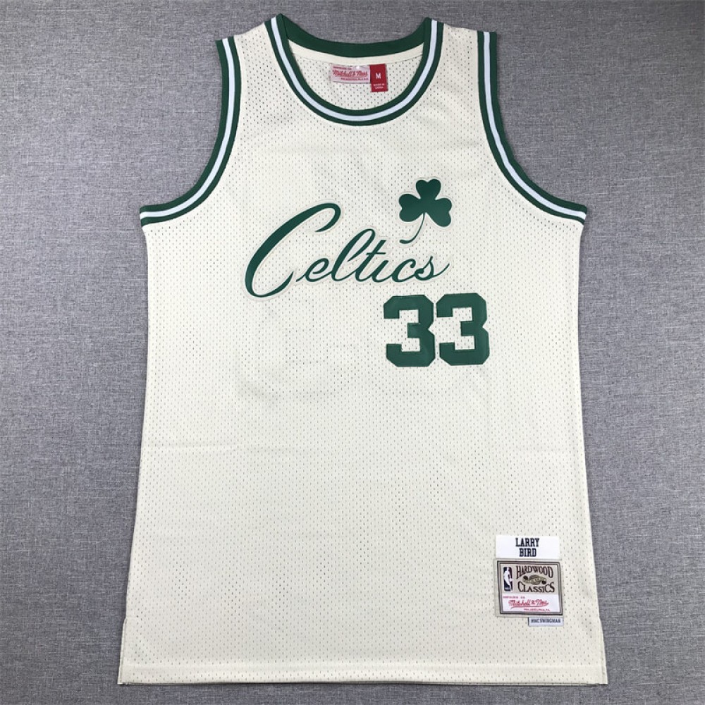 Camiseta Larry Bird #33 Boston Celtics Blanco Crema Camiseta Larry Bird #33 Boston Celtics Blanco Crema