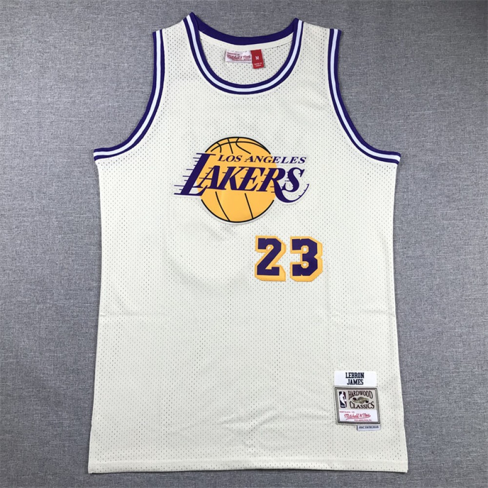 Camiseta LeBron James #23 Los Angeles Lakers Blanco Crema Camiseta LeBron James #23 Los Angeles Lakers Blanco Crema