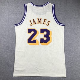 Camiseta LeBron James #23 Los Angeles Lakers Blanco Crema Camiseta LeBron James #23 Los Angeles Lakers Blanco Crema