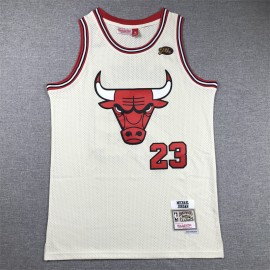 Camiseta Michael Jordan #23 Chicago Bulls Blanco Crema