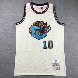 Camiseta Mike Bibby #10 Memphis Grizzlies Blanco Crema