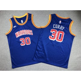 Camiseta Stephen Curry #30 Golden State Warriors 75º Aniversario Azul Niño
