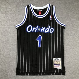 Camiseta Tracy McGrady #1 Toronto Raptors Rayas Blanco/Negro Niño Camiseta Tracy McGrady #1 Toronto Raptors Rayas Blanco/Negro Niño
