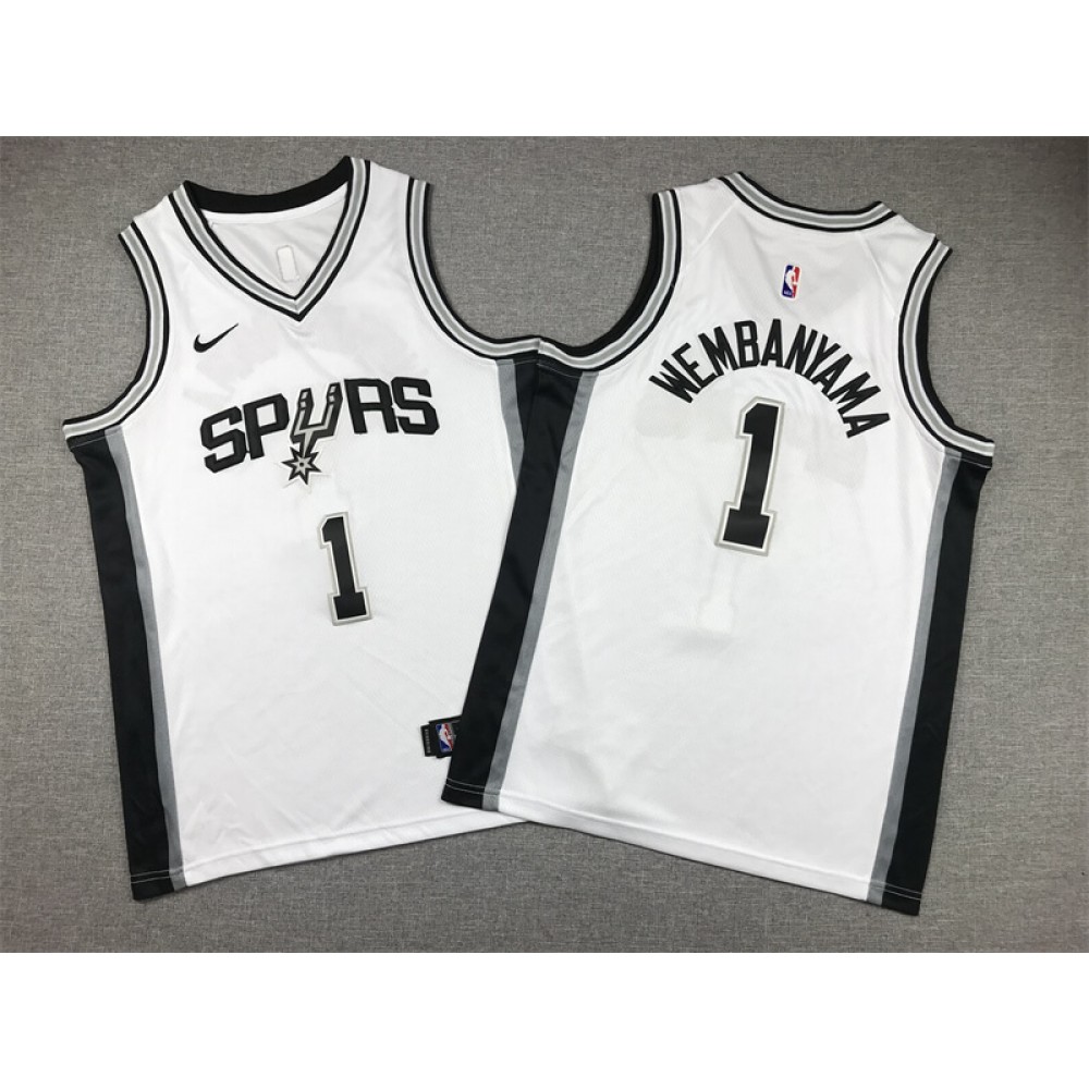 Camiseta Victor Wembanyama #1 San Antonio Spurs 22/23 Blanco Niño Camiseta Victor Wembanyama #1 San Antonio Spurs 22/23 Blanco Niño