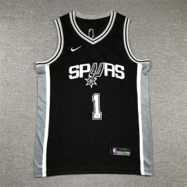 Camiseta Victor Wembanyama #1 San Antonio Spurs Negro Niño Camiseta Victor Wembanyama #1 San Antonio Spurs Negro Niño