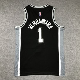 Camiseta Victor Wembanyama #1 San Antonio Spurs Negro Niño Camiseta Victor Wembanyama #1 San Antonio Spurs Negro Niño