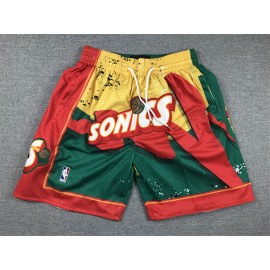 Pantalón Corto De Bolsillo Seattle Super Sonics Swingman Rojo/verde