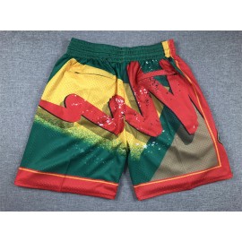 Pantalón Corto De Bolsillo Seattle Super Sonics Swingman Rojo/verde
