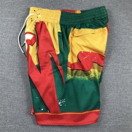 Pantalón Corto De Bolsillo Seattle Super Sonics Swingman Rojo/verde