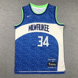 Camiseta Antetokounmpo #34 Milwaukee Bucks 2024 City Edition Azul Niño Camiseta Antetokounmpo #34 Milwaukee Bucks 2024 City Edition Azul Niño