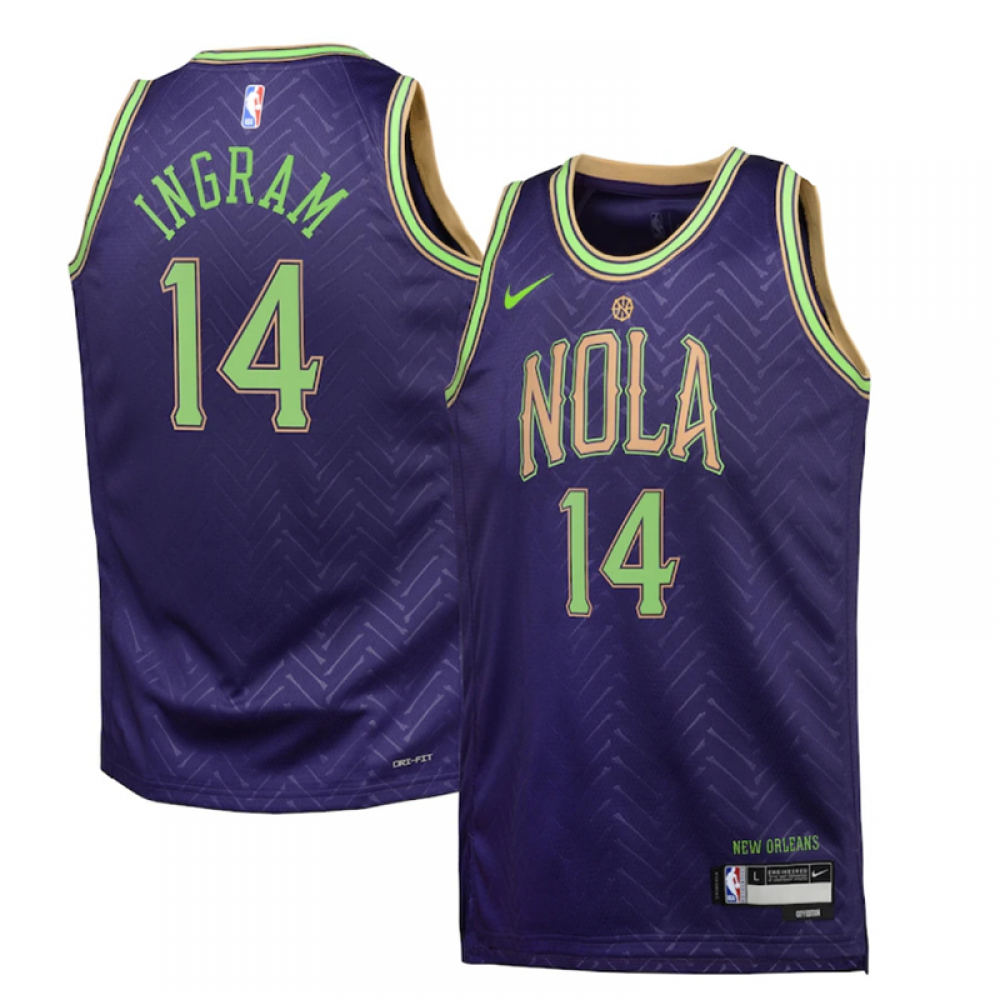 Camiseta Brandon Ingram #14 New Orleans Pelicans 2024 Morado City Edition Camiseta Brandon Ingram #14 New Orleans Pelicans 2024 Morado City Edition