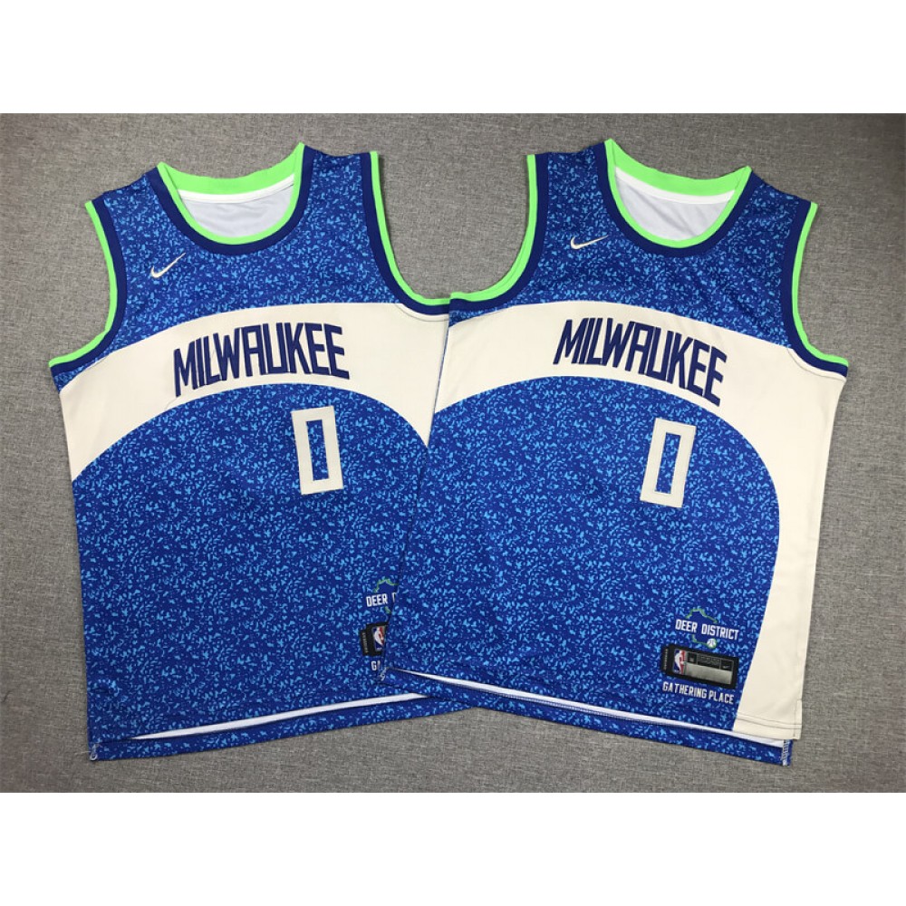 Camiseta Damian Lillard #0 Milwaukee Bucks 2024 City Edition Azul Niño Camiseta Damian Lillard #0 Milwaukee Bucks 2024 City Edition Azul Niño