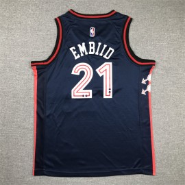 Camiseta Joel Embiid #21 Philadelphia 76ers 2024 City Edition Azul Oscuro Niño Camiseta Joel Embiid #21 Philadelphia 76ers 2024 City Edition Azul Oscuro Niño
