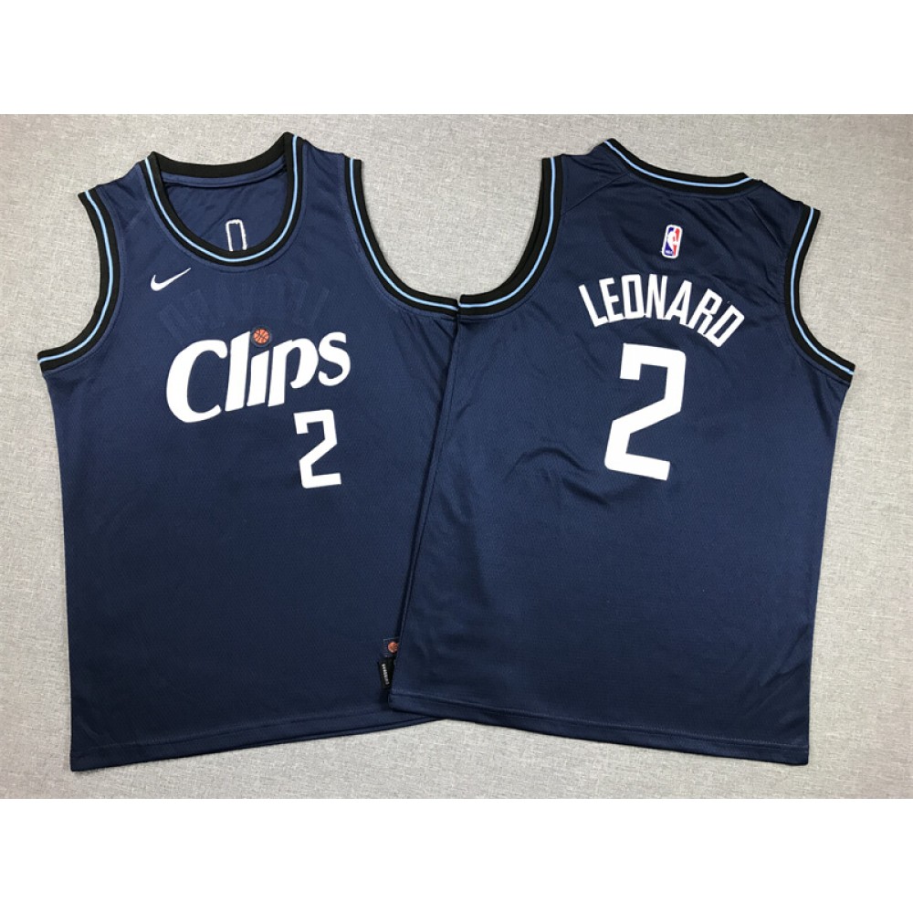 Camiseta Kawhi Leonard #2 Los Angeles Clippers 2024 City Edition Azul Oscuro Niño Camiseta Kawhi Leonard #2 Los Angeles Clippers 2024 City Edition Azul Oscuro Niño