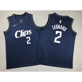 Camiseta Kawhi Leonard #2 Los Angeles Clippers 2024 City Edition Azul Oscuro Niño