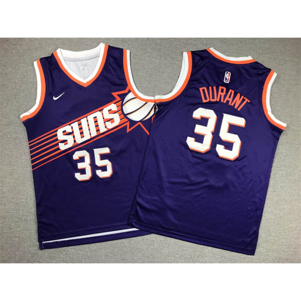 Camiseta Kevin Durant #35 Phoenix Suns 2024 Púrpura Niño Camiseta Kevin Durant #35 Phoenix Suns 2024 Púrpura Niño